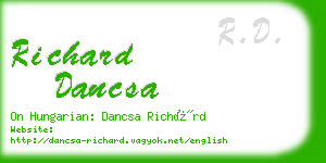 richard dancsa business card